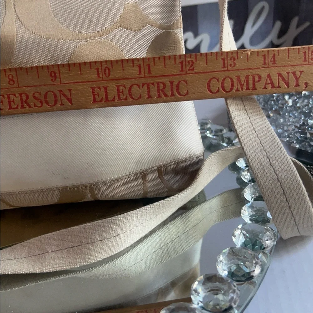 Coach Beige and Cream  monogram Women's crossbody Bag